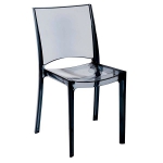 Moderní jídelní židle B-SIDE, stohovatelná. Materiál je odolný polykarbonát. Dodáváme provedení provedení čirá a kouřová. 