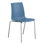 Stohovatelná židle - kombinace matný polypropylen a chrom CANDY MAT Barvy Modrá, bílá, žlutá, šedá, černá, rosso. 