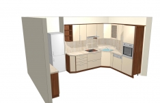 kuchyňská linka - návrh ve 3D pro zákazníka. 