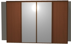 Návrh vestavěné skříně ve 3D. Dveře plné i zrcadlové... Skříně se navrhují dle požadavků zákazníka. 