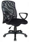 Kancelářská židle W 91 výškově nastavitelná židle s područkami. Opěrka a sedák židle je potažen pružnou látkou - síťovinou. Plastový kříž s plastovými kolečky a plynový píst. Židli nabízíme v celočerném provedení. 
